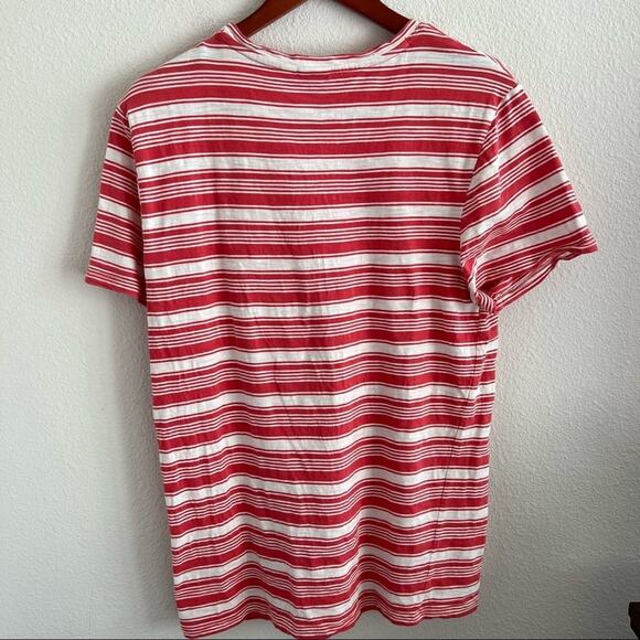 Onia Chad Striped T Shirt Mens Medium Coral Cotton Short Sleeve Large - Picture 2 of 8